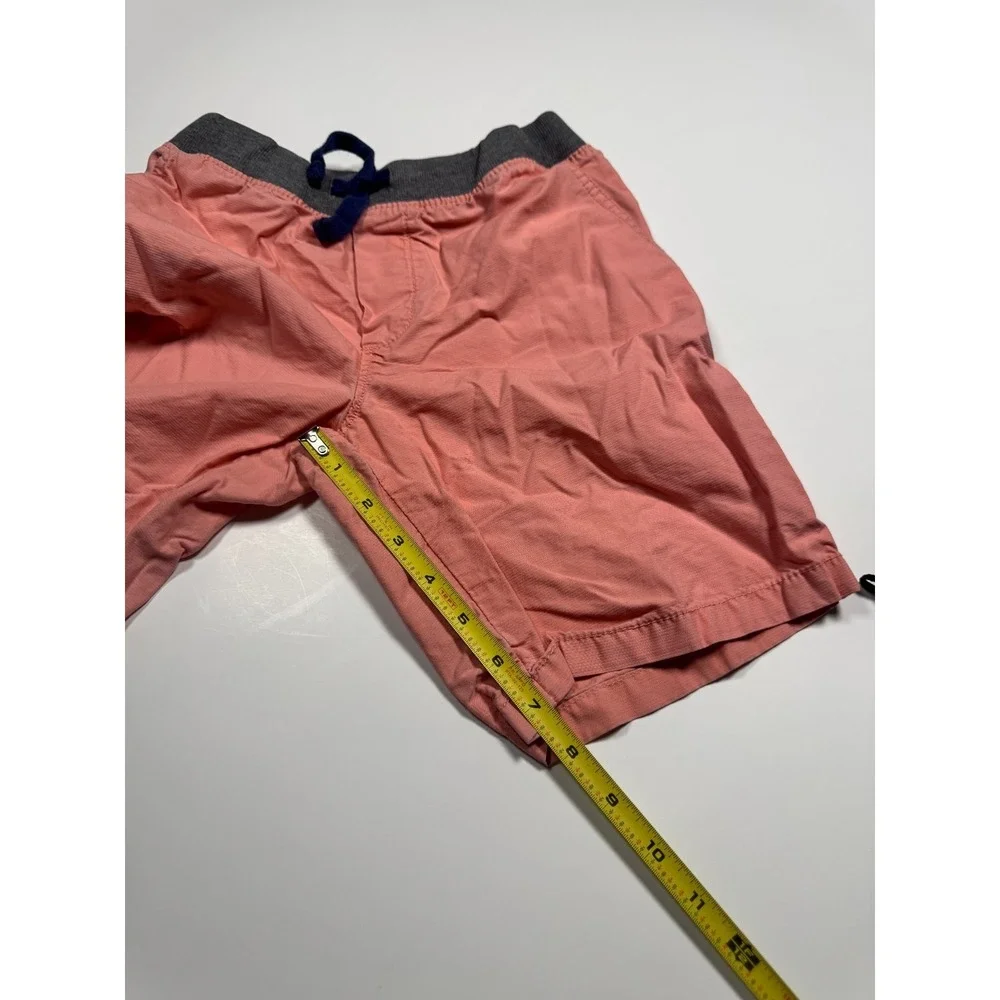 Carter's Chino Shorts Boys 7/7A Coral Pink Gray Slash Pockets Drawstring Casual‎